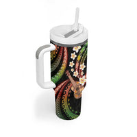 Hawaiian Ukulele Tumbler With Handle Jawaiian Fantastic Plumeria LT01 - Polynesian Pride