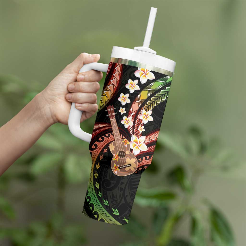 Hawaiian Ukulele Tumbler With Handle Jawaiian Fantastic Plumeria LT01 - Polynesian Pride