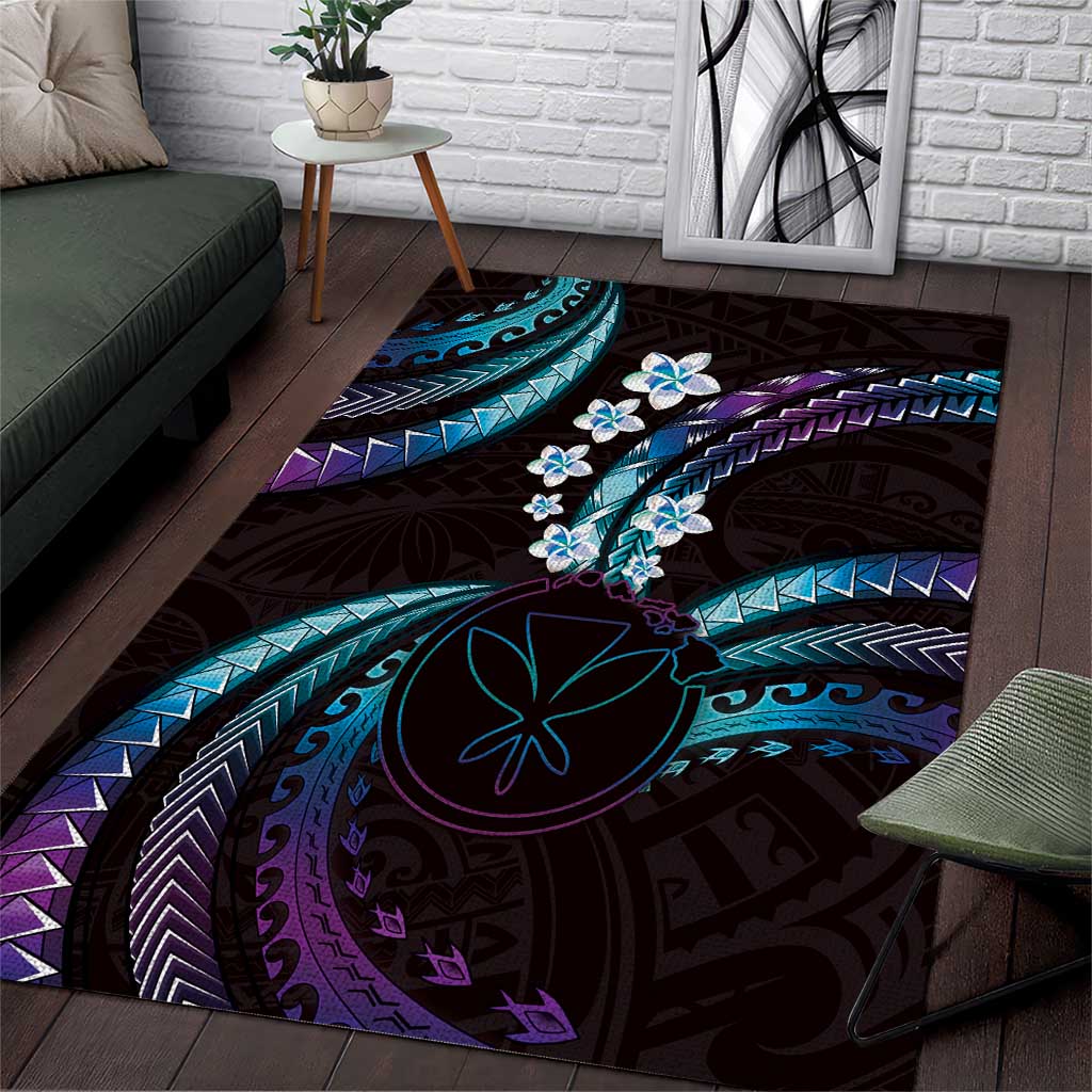 Hawaii Map Kanaka Maoli Area Rug Fantastic Frangipani Amethyst Gradient LT01 Purple - Polynesian Pride