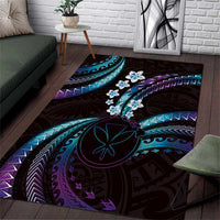 Hawaii Map Kanaka Maoli Area Rug Fantastic Frangipani Amethyst Gradient LT01 Purple - Polynesian Pride