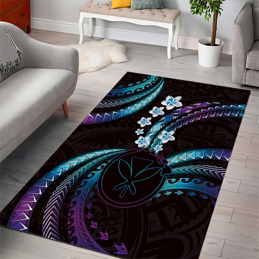Hawaii Map Kanaka Maoli Area Rug Fantastic Frangipani Amethyst Gradient LT01 - Polynesian Pride