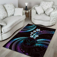 Hawaii Map Kanaka Maoli Area Rug Fantastic Frangipani Amethyst Gradient LT01 - Polynesian Pride