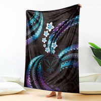 Hawaii Map Kanaka Maoli Blanket Fantastic Frangipani Amethyst Gradient LT01 - Polynesian Pride