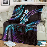 Hawaii Map Kanaka Maoli Blanket Fantastic Frangipani Amethyst Gradient LT01 - Polynesian Pride