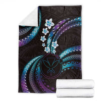Hawaii Map Kanaka Maoli Blanket Fantastic Frangipani Amethyst Gradient LT01 - Polynesian Pride