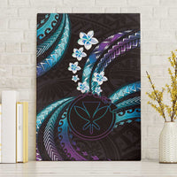 Hawaii Map Kanaka Maoli Canvas Wall Art Fantastic Frangipani Amethyst Gradient LT01 Without Frame Purple - Polynesian Pride