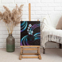 Hawaii Map Kanaka Maoli Canvas Wall Art Fantastic Frangipani Amethyst Gradient LT01 - Polynesian Pride