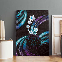Hawaii Map Kanaka Maoli Canvas Wall Art Fantastic Frangipani Amethyst Gradient LT01 - Polynesian Pride