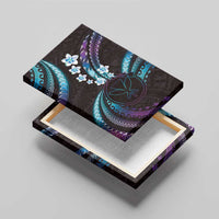 Hawaii Map Kanaka Maoli Canvas Wall Art Fantastic Frangipani Amethyst Gradient LT01 - Polynesian Pride