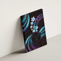 Hawaii Map Kanaka Maoli Canvas Wall Art Fantastic Frangipani Amethyst Gradient LT01 - Polynesian Pride