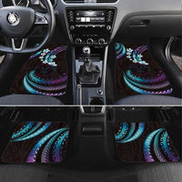 Hawaii Map Kanaka Maoli Car Mats Fantastic Frangipani Amethyst Gradient LT01 Set 4pcs Purple - Polynesian Pride