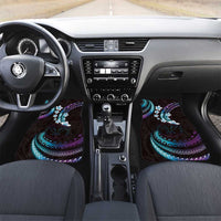 Hawaii Map Kanaka Maoli Car Mats Fantastic Frangipani Amethyst Gradient LT01 Set 2pcs - Front Purple - Polynesian Pride