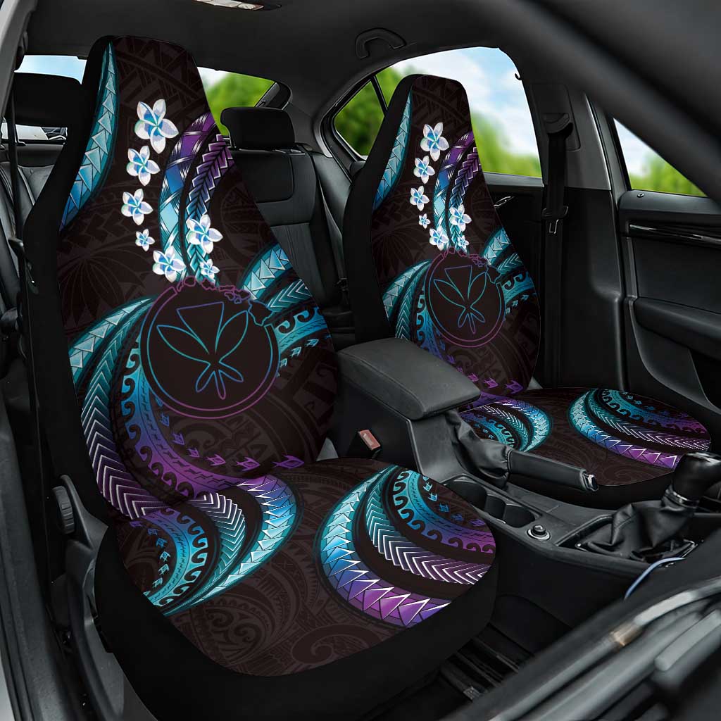 Hawaii Map Kanaka Maoli Car Seat Cover Fantastic Frangipani Amethyst Gradient LT01 One Size Purple - Polynesian Pride
