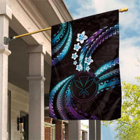Hawaii Map Kanaka Maoli Garden Flag Fantastic Frangipani Amethyst Gradient LT01 House Flag Purple - Polynesian Pride
