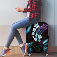 Hawaii Map Kanaka Maoli Luggage Cover Fantastic Frangipani Amethyst Gradient LT01 - Polynesian Pride