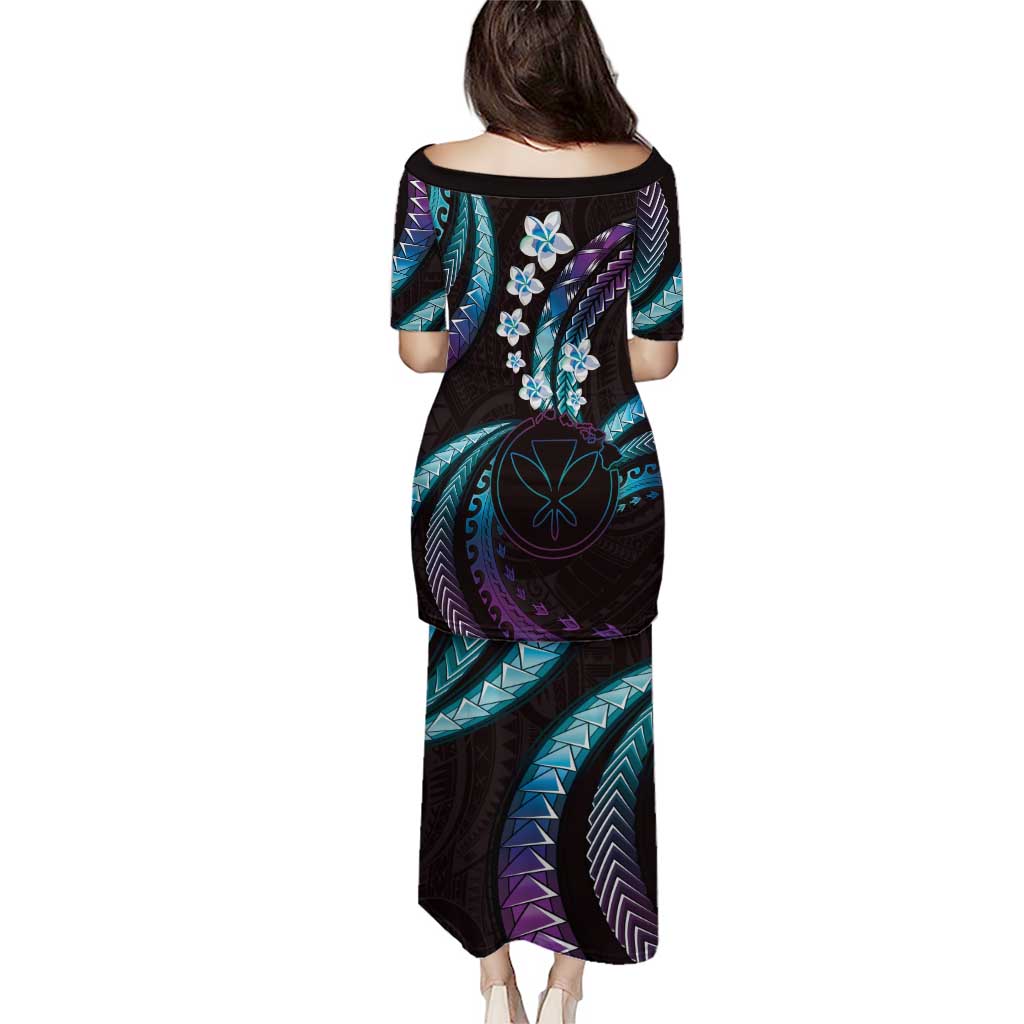Hawaii Map Kanaka Maoli Puletasi Fantastic Frangipani Amethyst Gradient LT01 - Polynesian Pride
