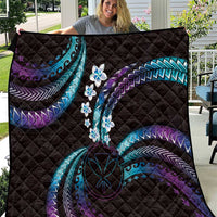 Hawaii Map Kanaka Maoli Quilt Fantastic Frangipani Amethyst Gradient LT01 Purple - Polynesian Pride