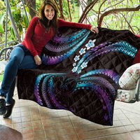 Hawaii Map Kanaka Maoli Quilt Fantastic Frangipani Amethyst Gradient LT01 - Polynesian Pride