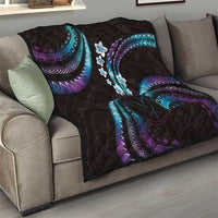 Hawaii Map Kanaka Maoli Quilt Fantastic Frangipani Amethyst Gradient LT01 - Polynesian Pride