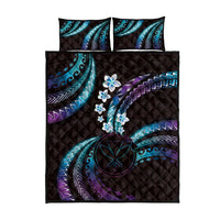 Hawaii Map Kanaka Maoli Quilt Bed Set Fantastic Frangipani Amethyst Gradient LT01 - Polynesian Pride