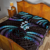 Hawaii Map Kanaka Maoli Quilt Bed Set Fantastic Frangipani Amethyst Gradient LT01 - Polynesian Pride