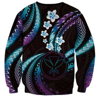 Hawaii Map Kanaka Maoli Sweatshirt Fantastic Frangipani Amethyst Gradient LT01 - Polynesian Pride