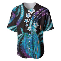 Hawaii King Kamehameha Baseball Jersey Fantastic Plumeria Amethyst Gradient LT01 Purple - Polynesian Pride
