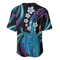 Hawaii King Kamehameha Baseball Jersey Fantastic Plumeria Amethyst Gradient LT01 - Polynesian Pride