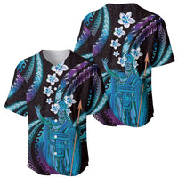 Hawaii King Kamehameha Baseball Jersey Fantastic Plumeria Amethyst Gradient LT01 - Polynesian Pride