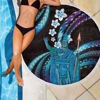 Hawaii King Kamehameha Beach Blanket Fantastic Plumeria Amethyst Gradient LT01 - Polynesian Pride
