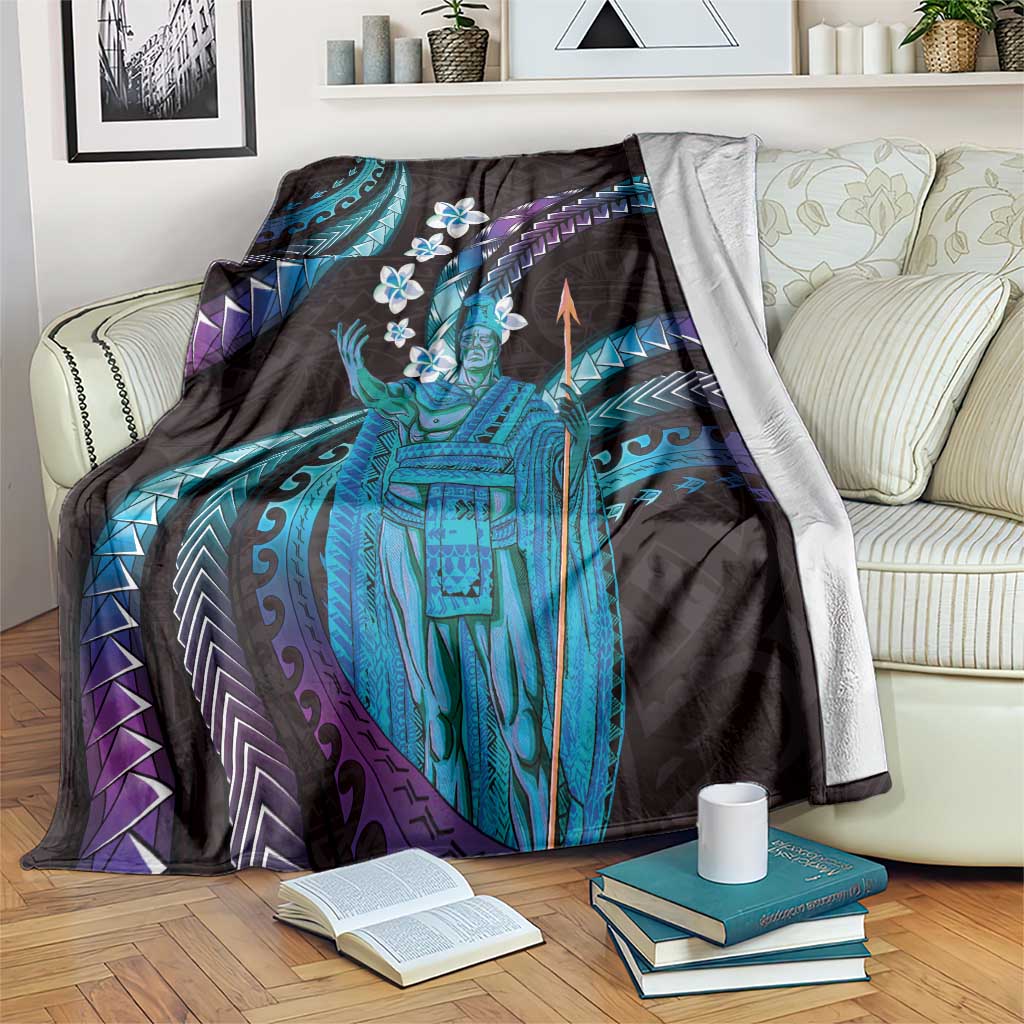 Hawaii King Kamehameha Blanket Fantastic Plumeria Amethyst Gradient LT01 Purple - Polynesian Pride