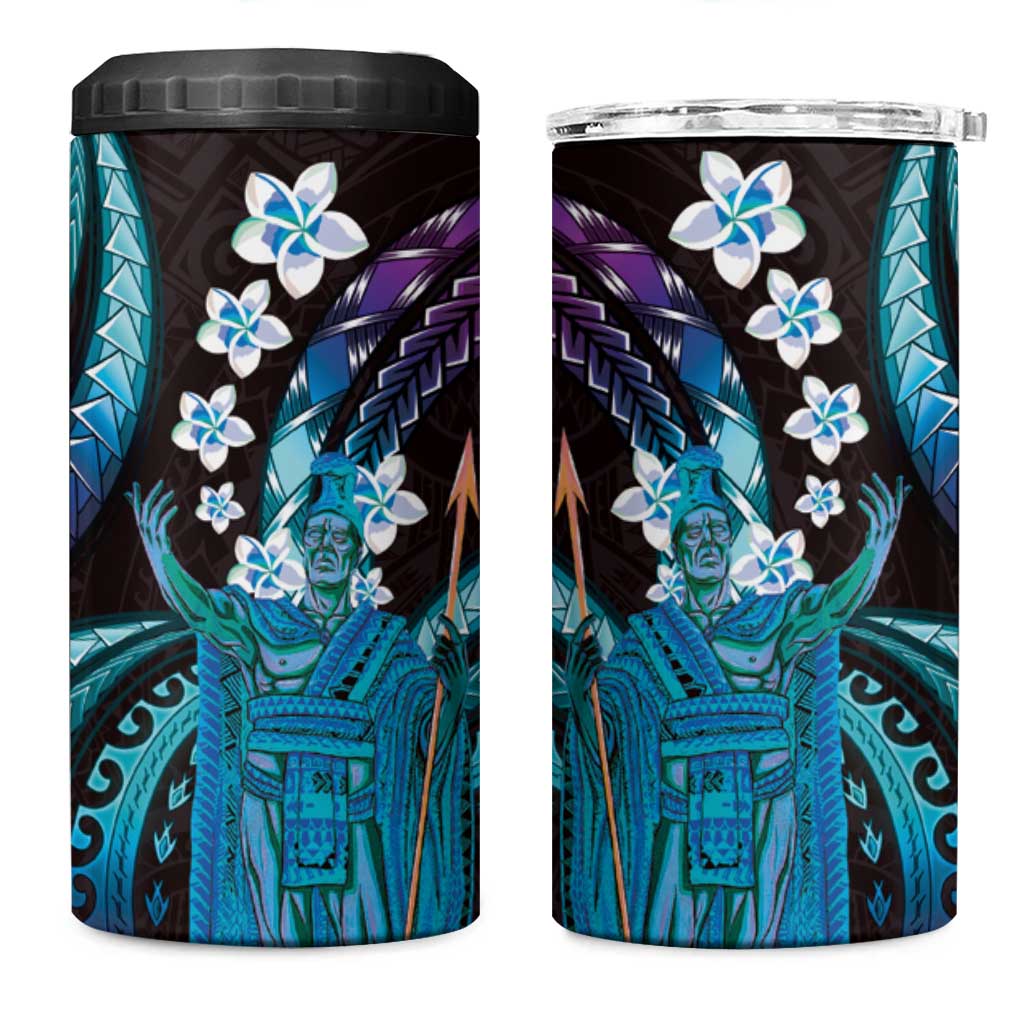 Hawaii King Kamehameha 4 in 1 Can Cooler Tumbler Fantastic Plumeria Amethyst Gradient LT01 One Size: 16 oz Purple - Polynesian Pride