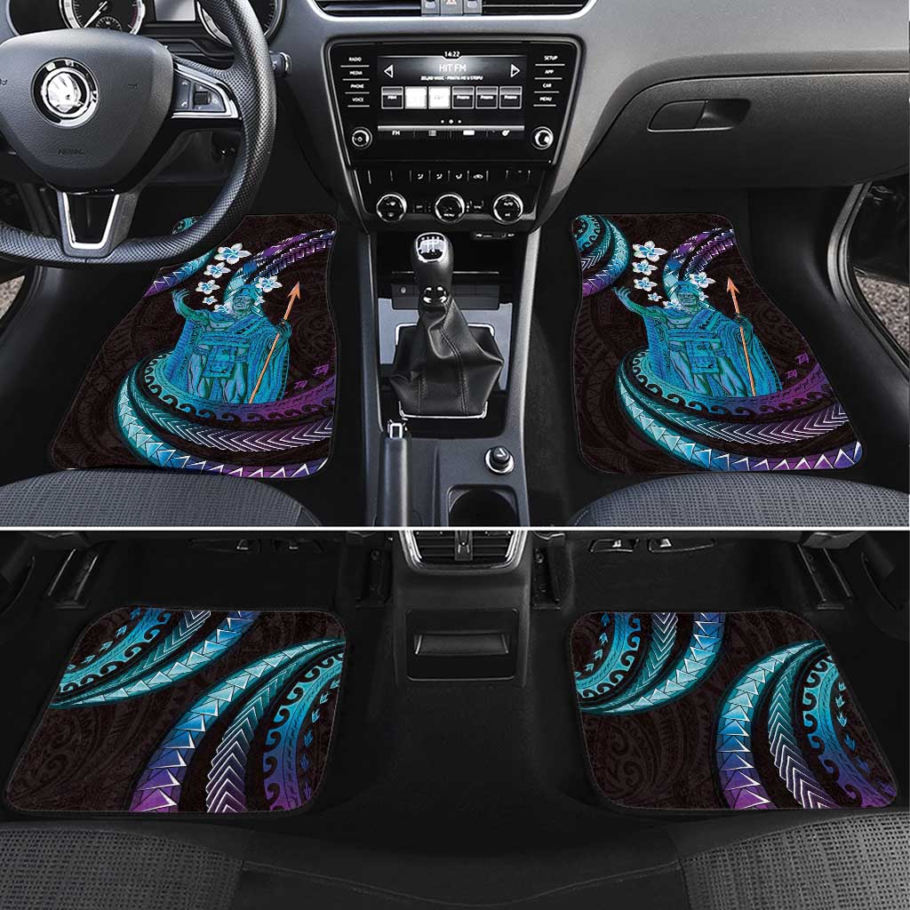 Hawaii King Kamehameha Car Mats Fantastic Plumeria Amethyst Gradient LT01 Set 4pcs Purple - Polynesian Pride