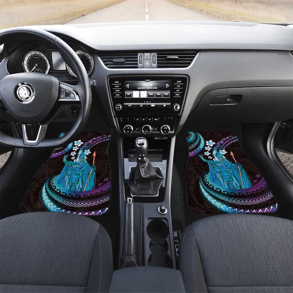 Hawaii King Kamehameha Car Mats Fantastic Plumeria Amethyst Gradient LT01 Set 2pcs - Front Purple - Polynesian Pride