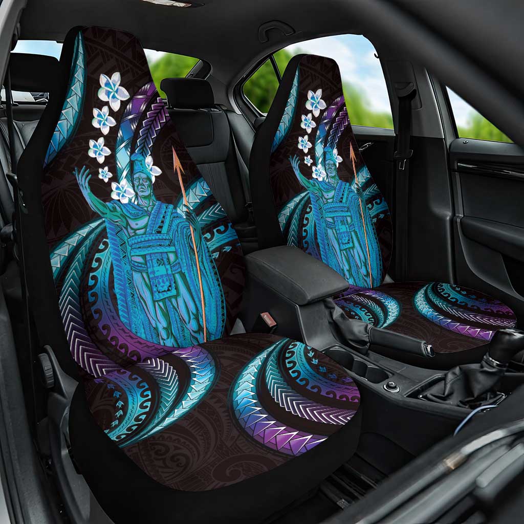 Hawaii King Kamehameha Car Seat Cover Fantastic Plumeria Amethyst Gradient LT01 One Size Purple - Polynesian Pride