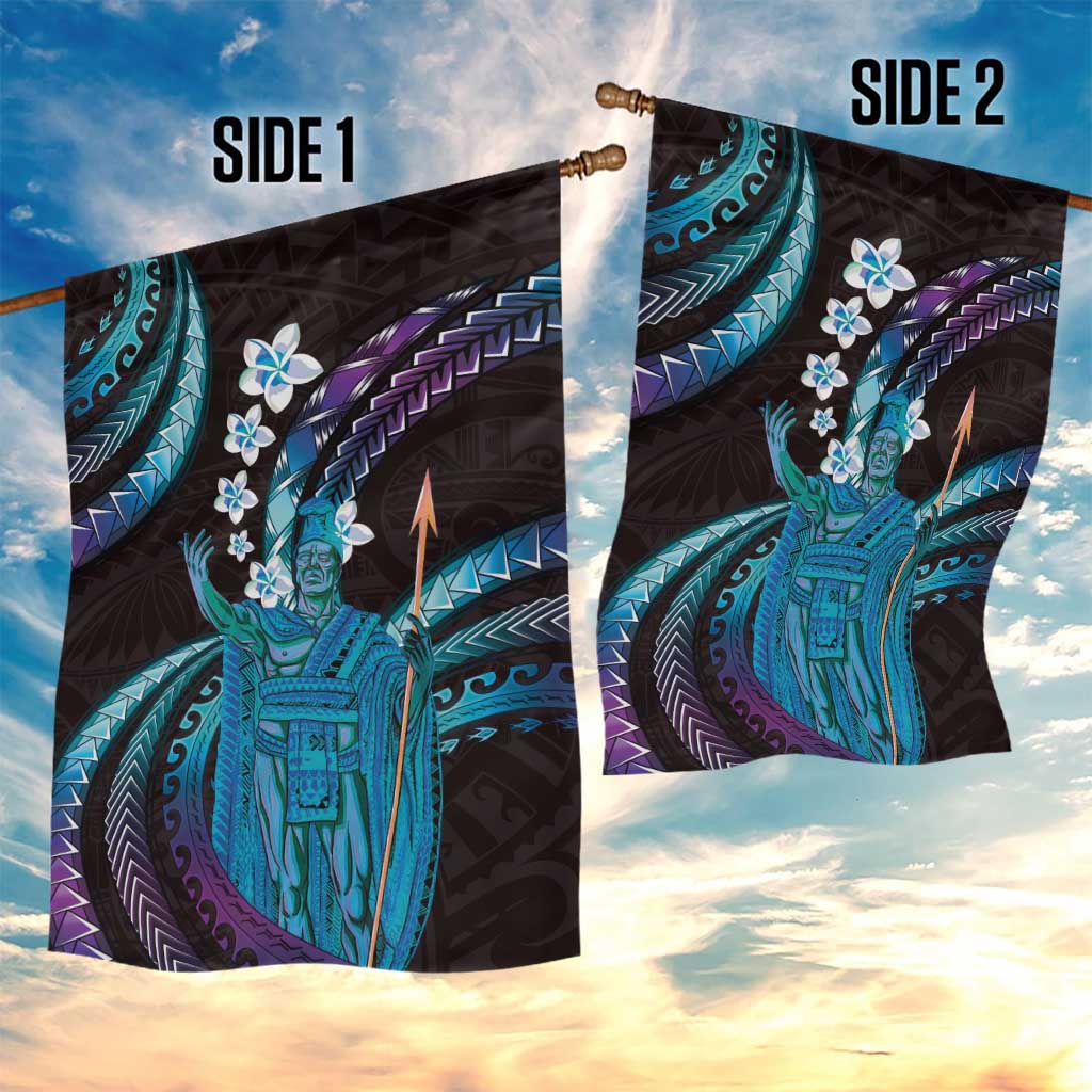 Hawaii King Kamehameha Garden Flag Fantastic Plumeria Amethyst Gradient LT01 - Polynesian Pride