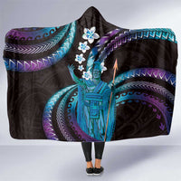 Hawaii King Kamehameha Hooded Blanket Fantastic Plumeria Amethyst Gradient LT01 One Size Purple - Polynesian Pride