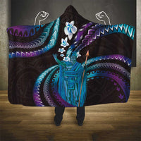 Hawaii King Kamehameha Hooded Blanket Fantastic Plumeria Amethyst Gradient LT01 - Polynesian Pride
