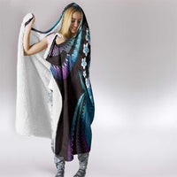 Hawaii King Kamehameha Hooded Blanket Fantastic Plumeria Amethyst Gradient LT01 - Polynesian Pride