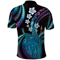 Hawaii King Kamehameha Polo Shirt Fantastic Plumeria Amethyst Gradient LT01 - Polynesian Pride
