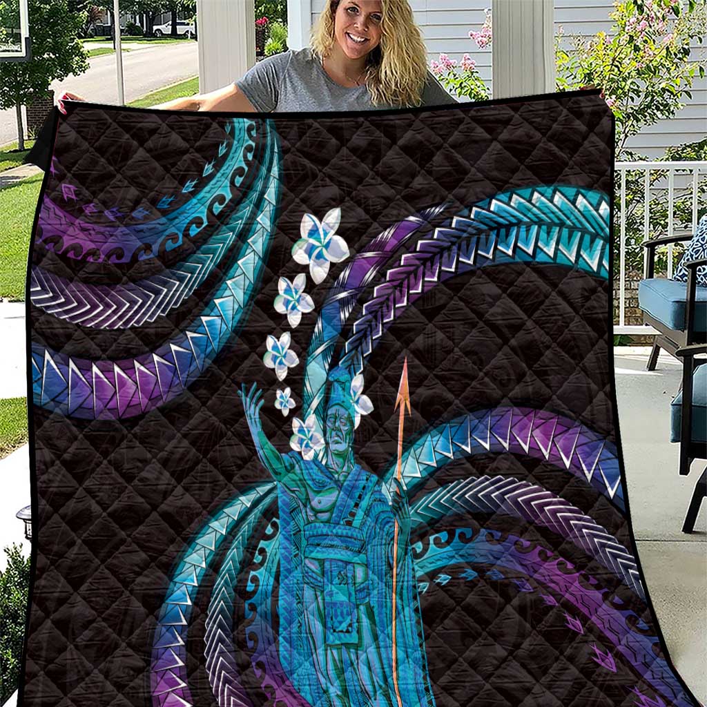 Hawaii King Kamehameha Quilt Fantastic Plumeria Amethyst Gradient LT01 Purple - Polynesian Pride