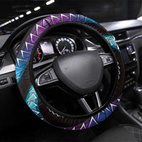 Hawaii King Kamehameha Steering Wheel Cover Fantastic Plumeria Amethyst Gradient LT01 Universal Fit Purple - Polynesian Pride