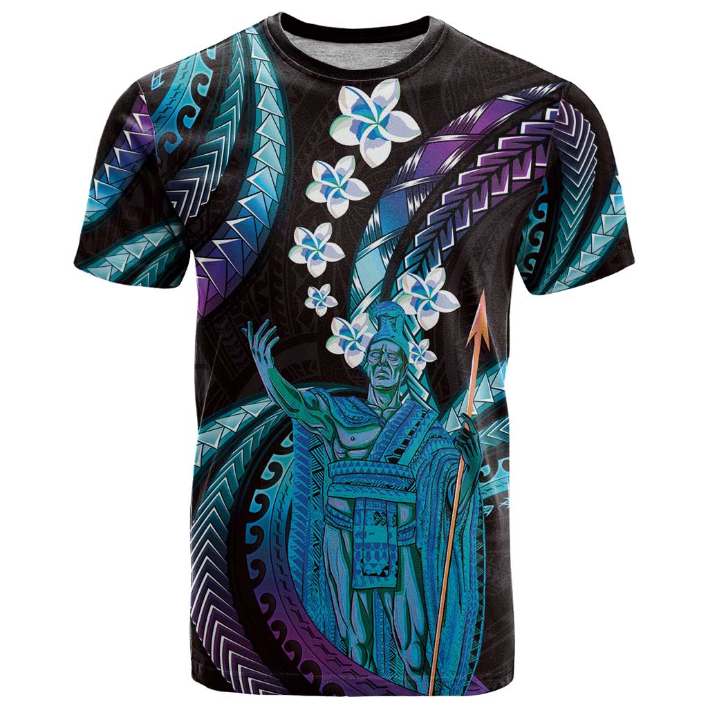 Hawaii King Kamehameha T Shirt Fantastic Plumeria Amethyst Gradient LT01 Purple - Polynesian Pride