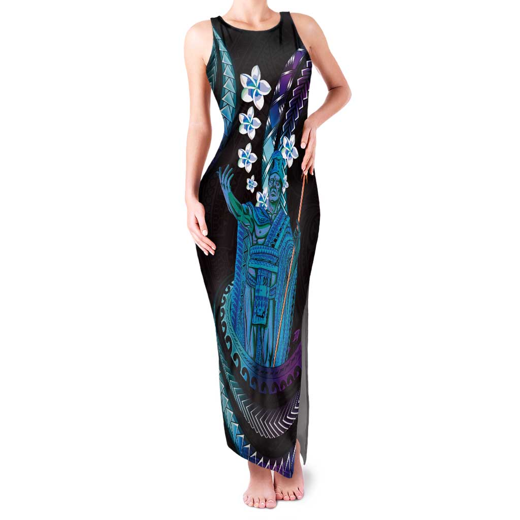 Hawaii King Kamehameha Tank Maxi Dress Fantastic Plumeria Amethyst Gradient LT01 Women Purple - Polynesian Pride