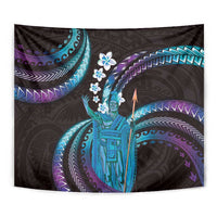 Hawaii King Kamehameha Tapestry Fantastic Plumeria Amethyst Gradient LT01 - Polynesian Pride