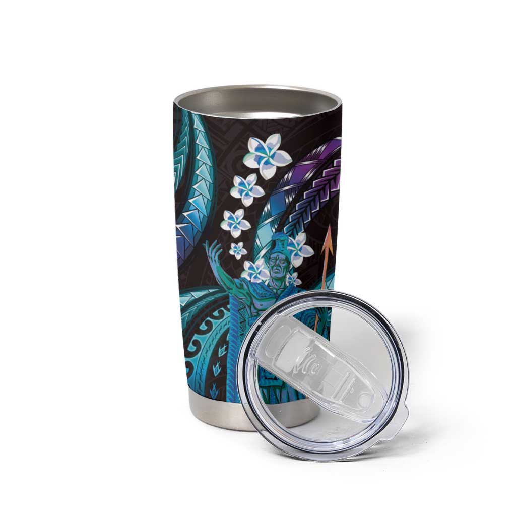 Hawaii King Kamehameha Tumbler Cup Fantastic Plumeria Amethyst Gradient LT01 - Polynesian Pride