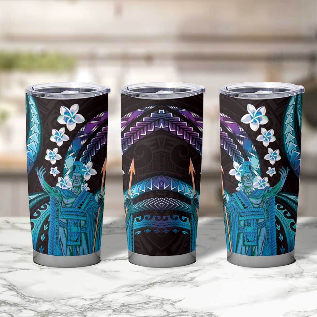 Hawaii King Kamehameha Tumbler Cup Fantastic Plumeria Amethyst Gradient LT01 - Polynesian Pride