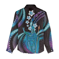 Hawaii King Kamehameha Women Casual Shirt Fantastic Plumeria Amethyst Gradient LT01 - Polynesian Pride