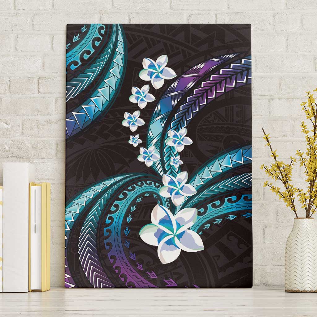Hawaii Plumeria Canvas Wall Art Amethyst Gradient Polynesian Pattern LT01 Without Frame Purple - Polynesian Pride