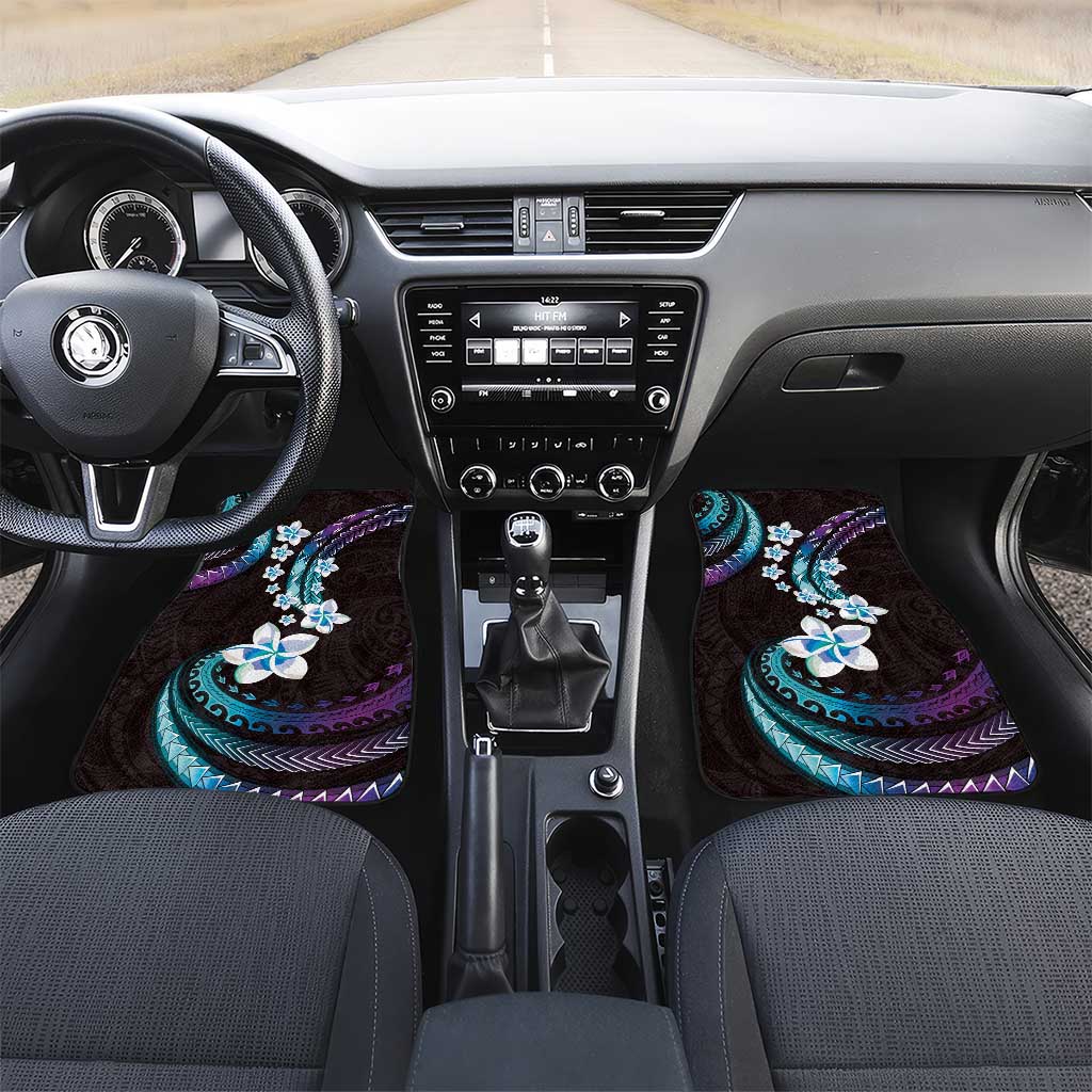 Hawaii Plumeria Car Mats Amethyst Gradient Polynesian Pattern LT01 Set 2pcs - Front Purple - Polynesian Pride